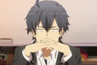 😎 1db9659d Hachiman Hikigaya My Teen Romantic Comedy SNAFU Anime, Postać, Hachiman Hikigaya, Oregairu, Komedia romantyczna telegram sticker