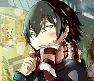 ⛓ 4c61db75 Anime, Manga, Postać, Szalik, Zima, Portret, Ilustracja, Kreskówka telegram sticker