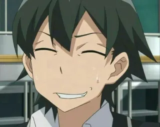 ⛓ 4e346a82 Hachiman Hikigaya My Teen Romantic Comedy SNAFU Anime, Chłopak, Uśmiech, Postać, Hikigaya, Hachiman telegram sticker