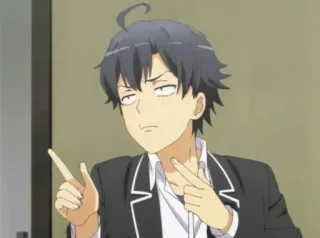 ⛓ 4faac704 Hachiman Hikigaya My Teen Romantic Comedy SNAFU Anime, Postać, Hachiman, Hikigaya, Nastolatek, Komedia telegram sticker