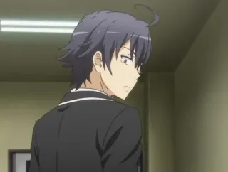 😶 51ae1893 Hachiman Hikigaya My Teen Romantic Comedy SNAFU Anime, Postać, Hachiman Hikigaya, Nastolatek, Romantyczny, Komedia telegram sticker