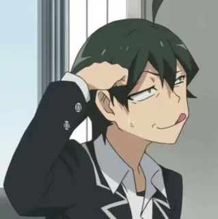 ⛓ 6989547c Hachiman Hikigaya My Teen Romantic Comedy SNAFU Anime, Postać, Hachiman Hikigaya, Oregairu, Naklejka telegram sticker