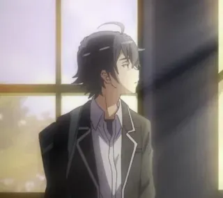 ☕️ 9e3463b9 Hachiman Hikigaya My Teen Romantic Comedy SNAFU Anime, Nastolatek, Szkoła, Uczeń, Hachiman Hikigaya, Oregairu telegram sticker