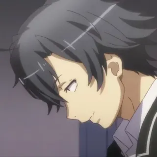 😏 a2a0e3c6 Hikigaya Hachiman Oregairu Anime, Postać, Hikigaya Hachiman, Oregairu, Moja nastoletnia komedia romantyczna jest zepsuta, jak można się było spodziewać telegram sticker