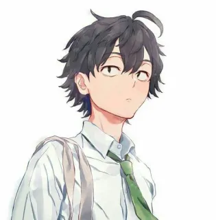 ⛓ ce7ed812 anime, kreskówka, chłopak, mężczyzna, krawat, portret, rysunek telegram sticker