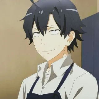 ⛓ fd922251 Hachiman Hikigaya My Teen Romantic Comedy SNAFU Anime, Postać, Hachiman Hikigaya, Oregairu, Gotowanie, Uśmieszek telegram sticker