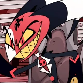 😇 0b0225fb Blitzø Helluva Boss 恶魔, Helluva Boss, 小恶魔, 卡通 telegram sticker