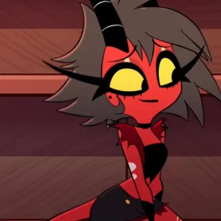 🥰 44bf9fdc Millie Helluva Boss 恶魔, 卡通, 动画, 小鬼, Helluva Boss, 米莉 telegram sticker