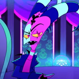 🤨 46bfc041 Blitzø Helluva Boss 小恶魔, 恶魔, 卡通, 地狱, Helluva Boss telegram sticker