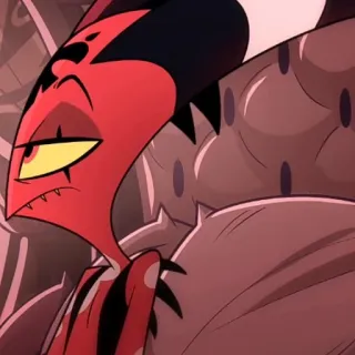 😐 9fb3ca05 Blitzo Helluva Boss 恶魔, 小鬼, Helluva Boss, 卡通, 布里茨 telegram sticker