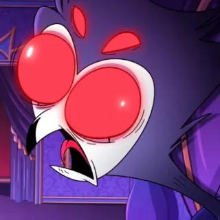 🤮 a17c6dba Stolas Helluva Boss 地狱客栈, 斯托拉斯, 猫头鹰, 震惊, 卡通, 恶魔 telegram sticker