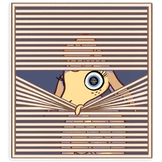 👀 8ec351b2 การ์ตูน, แอบมอง, มู่ลี่, สัตว์, ตา, ตลก telegram sticker