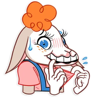 😬 994e2157 การ์ตูน, สัตว์, แกะ, อาย, ประหม่า, เหงื่อ telegram sticker