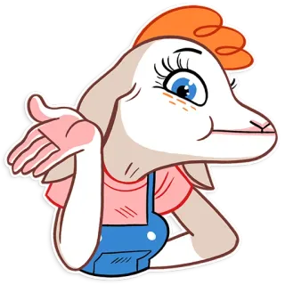 😟 edeb8119 แพะ, การ์ตูน, สัตว์, น่ารัก, ตลก, สติกเกอร์ telegram sticker