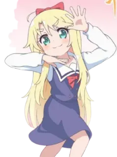 ❤️ 4ca10eec Anime, Ragazza, Carina, Bionda, Fiocco whatsapp sticker