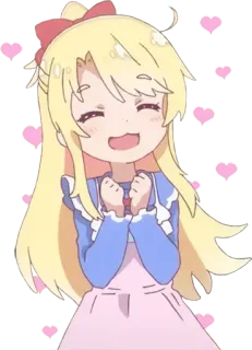 💖 a6c20d14 Ragazza anime, Kawaii, Carina, Cartone animato, Capelli biondi, Felice whatsapp sticker