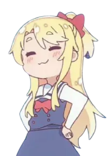 🥰 dfbbd698 Anime, Cartone animato, Ragazza, Carina, Bionda, Uniforme scolastica, Rossore whatsapp sticker