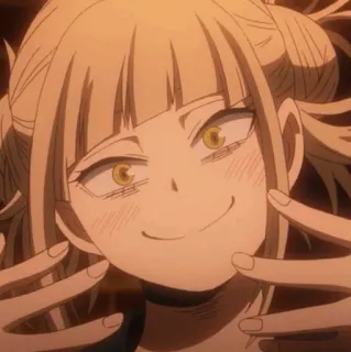 💉 6b813126 Himiko Toga My Hero Academia アニメ, キャラクター, 悪役, 笑顔 telegram sticker