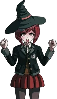 🪄 5c3ed310 Himiko Yumeno Danganronpa V3: Killing Harmony anime, bruja, pelo rojo, magia, Danganronpa telegram sticker