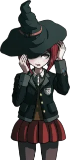 🪄 82c18744 Himiko Yumeno Danganronpa V3: Killing Harmony Anime, Bruja, Magia, Uniforme escolar, Videojuego, Personaje femenino telegram sticker