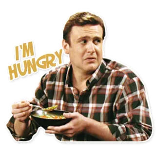 🍲 9a9b7368 I'M HUNGRY hungrig, Essen, Mann, Suppe, Mahlzeit telegram sticker