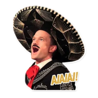 😀 b583bb82 AIAIAI! Mariachi, Mexikanisch, Kultur, Hut, Schnurrbart, Stereotyp telegram sticker