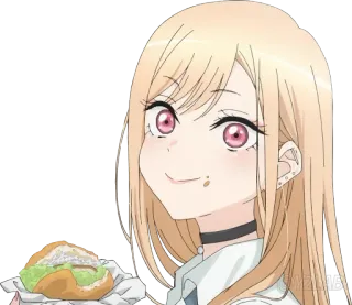 😋 13b01f4d anime, girl, sandwich, cute, blonde telegram sticker