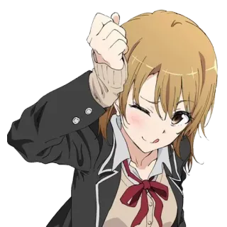 😋 16653a65 anime, girl, wink, smile, uniform telegram sticker