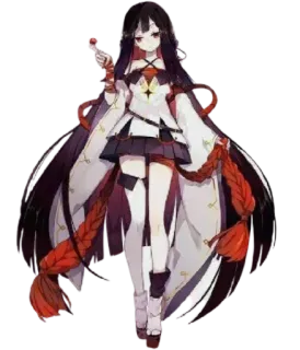 😇 1b6e3cfb anime, girl, long hair, white dress, cute telegram sticker