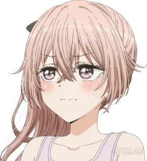 😊 91330ded anime, girl, blush, cute telegram sticker