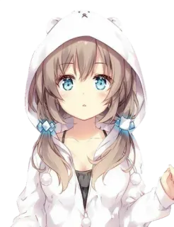😊 9db0f21e anime, girl, cute, hoodie telegram sticker