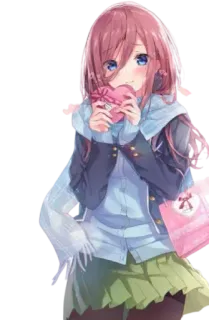 😊 a9b06ade anime, girl, heart, cute, valentine telegram sticker