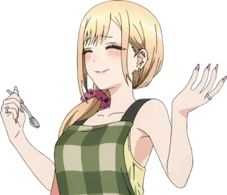 😋 cceb3cc1 anime, girl, cute, cooking, apron telegram sticker