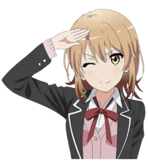 😋 d5ac47da anime, girl, salute, wink, school uniform telegram sticker