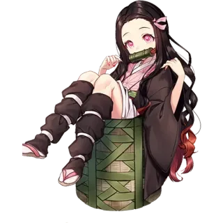 😊 e1994d75 Nezuko Kamado Demon Slayer anime, demon, girl, kawaii, nezuko telegram sticker