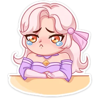 😥 727d6e53 sticker, hoạt hình, cô gái, buồn, khóc, anime, manga, dễ thương telegram sticker