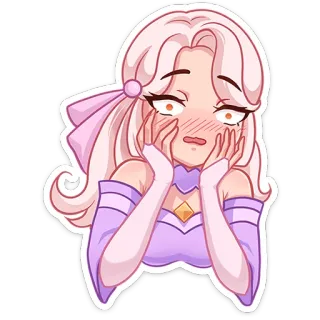 😳 d91b4383 gái anime, nhân vật hoạt hình, sticker, biểu cảm, lo lắng, dễ thương telegram sticker