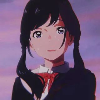 🥀 2cc11109 Mitsuha Miyamizu Your Name 애니메이션, 소녀, 캐릭터, 미츠하, 너의 이름은, 귀여운 telegram sticker