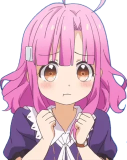 ️ 51e950df anime, garota, cabelo rosa, desenho animado, fofa, expressão telegram sticker