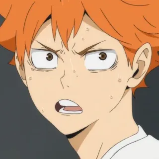 ☀️ 25f2d27c Hinata Haikyuu!! 动漫, 排球少年, 日向, 翔阳, 震惊, 沮丧 telegram sticker