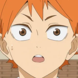 ☀️ 2f2b0012 Hinata Shoyo Haikyuu!! 动漫, 排球少年, 日向, 翔阳, 震惊, 惊讶, 橙色头发 telegram sticker