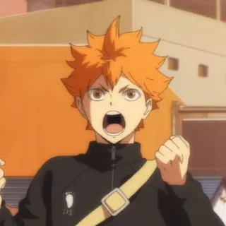 ☀️ 62f01492 Hinata Shoyo Haikyuu!! 动漫, 排球少年, 日向翔阳, 角色, 排球, 运动番 telegram sticker