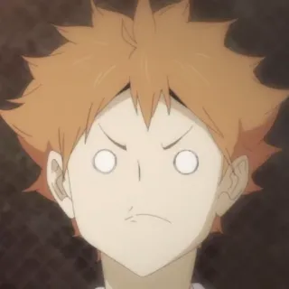 ☀️ 6cd0f416 Hinata Shoyo Haikyuu!! 动漫, 排球少年, 日向, 翔阳, 震惊, 惊讶 telegram sticker