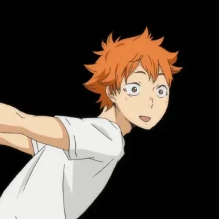 ☀️ 9795638f Hinata Haikyuu 动漫, 排球少年, 日向, 卡通, 男孩, 橘色头发, 排球 telegram sticker