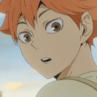 ☀️ c92d147f Hinata Shoyo Haikyuu!! 动漫, 漫画, 男孩, 可爱, 肖像, 排球少年 telegram sticker