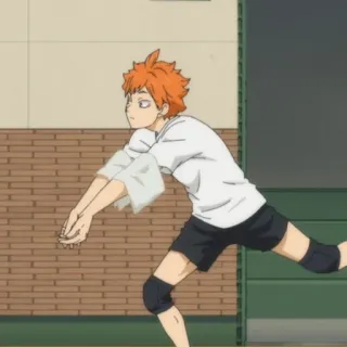 ☀️ cab85bfd Hinata Shoyo Haikyuu!! 动漫, 排球少年, 日向, 翔阳, 排球, 运动, 乌野 telegram sticker