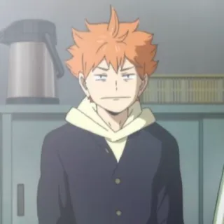☀️ cb03ed62 Hinata Shoyo Haikyuu 动漫, 日向翔阳, 排球少年, 排球, 卡通, 橘色头发 telegram sticker