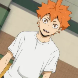☀️ eba3b32e Hinata Shoyo Haikyuu!! 动漫, 排球少年, 日向, 翔阳, 角色 telegram sticker