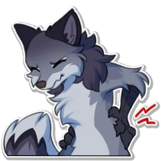 😬 17cbb5bb renard, animal, dessin animé, mignon, en colère, malaise whatsapp sticker