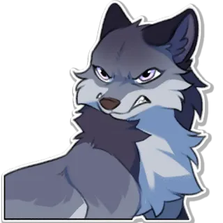😡 469980c0 loup, animal, en colère, dessin animé, poilu whatsapp sticker